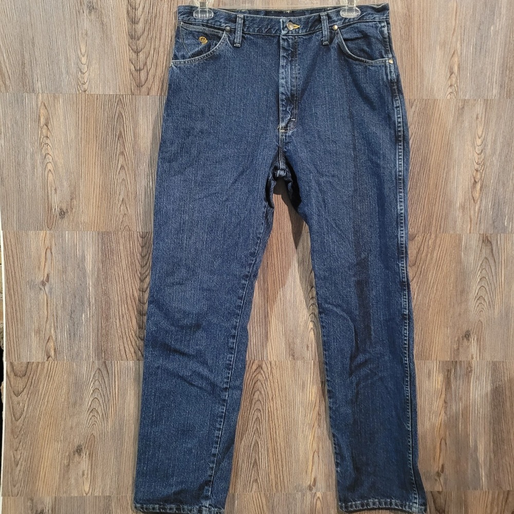 Wrangler George Strait Cowboy Cut Jeans 36 x 34 Dark Wash 100% Cotton 13MGSDS